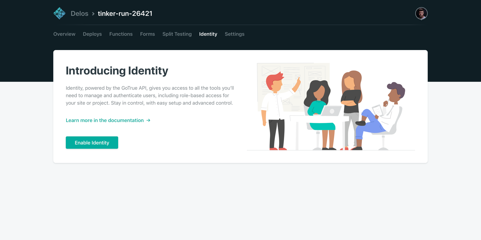 Enabling Identity on the Netlify App